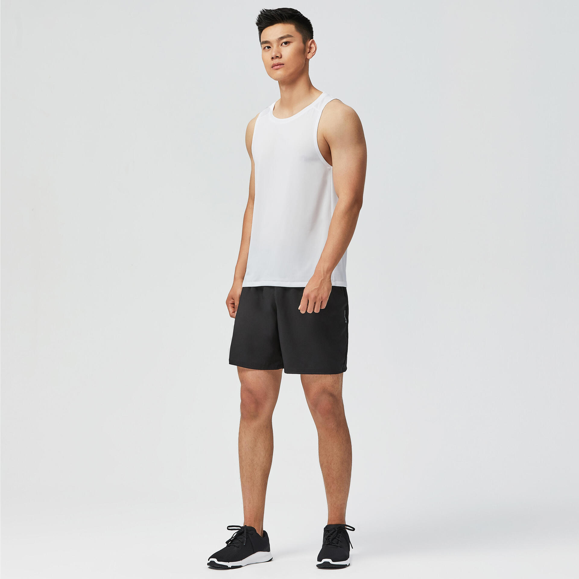 Men's Deep U Neck Tank Tops Solid Sleeveless Casual Gym