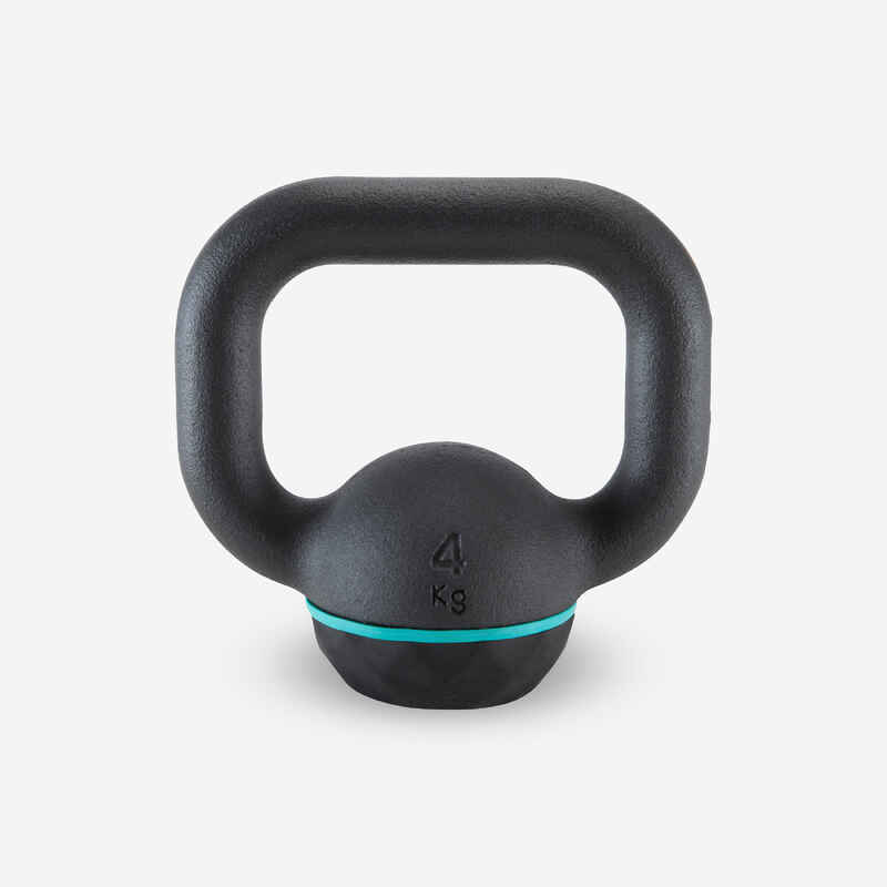 Kugelhantel Kettlebell 4 kg Gusseisen und Basis aus Gummi