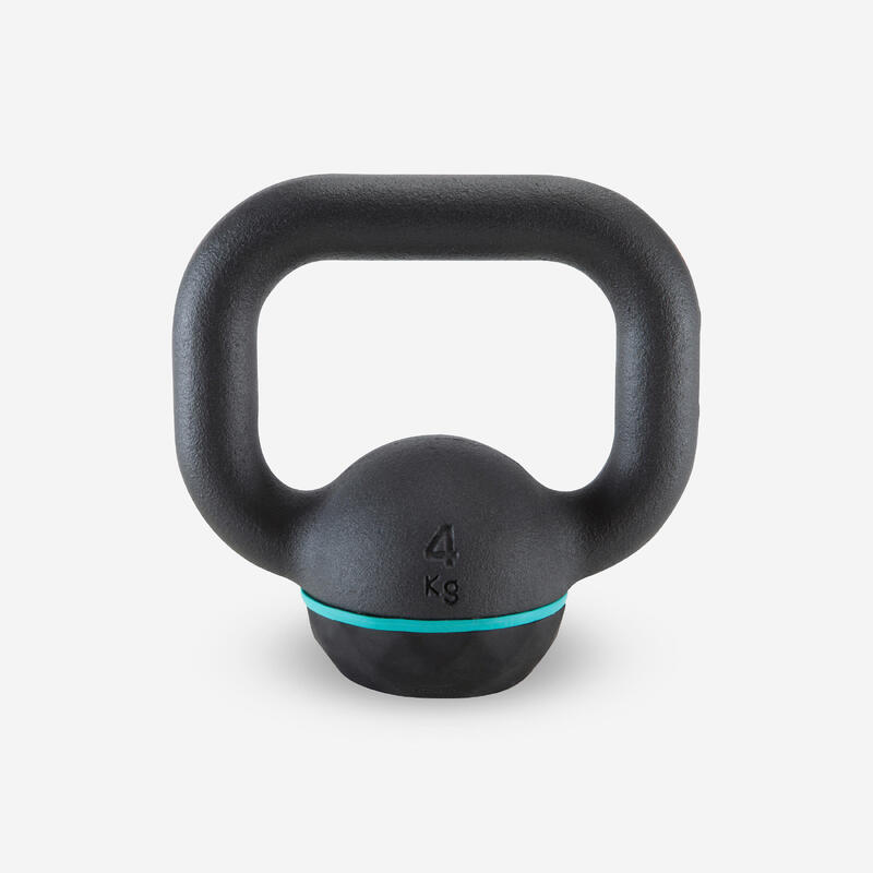 Ganteră Kettlebell din Fontă și Bază din Cauciuc - 4 kg