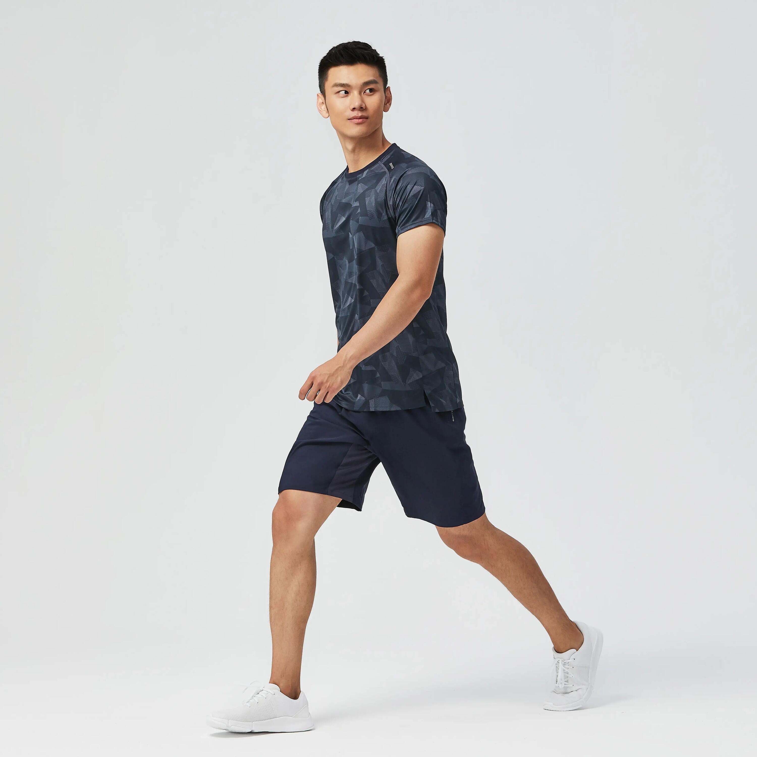 Men's Breathable Fitness Shorts with Zip-Up Pockets - Black 3/7