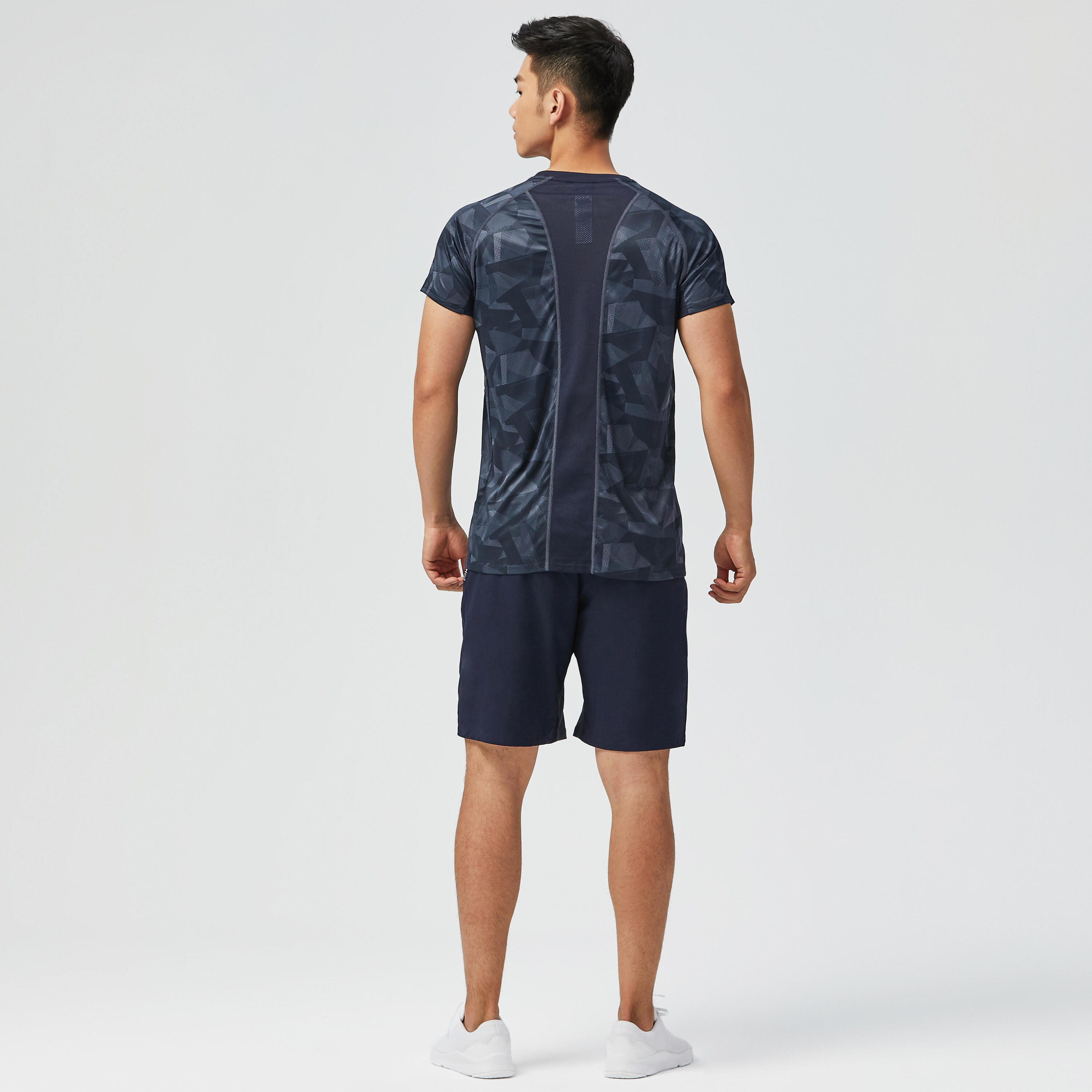 Pantalón corto short con bolsillo Hombre Domyos FST 120 azul 2/7