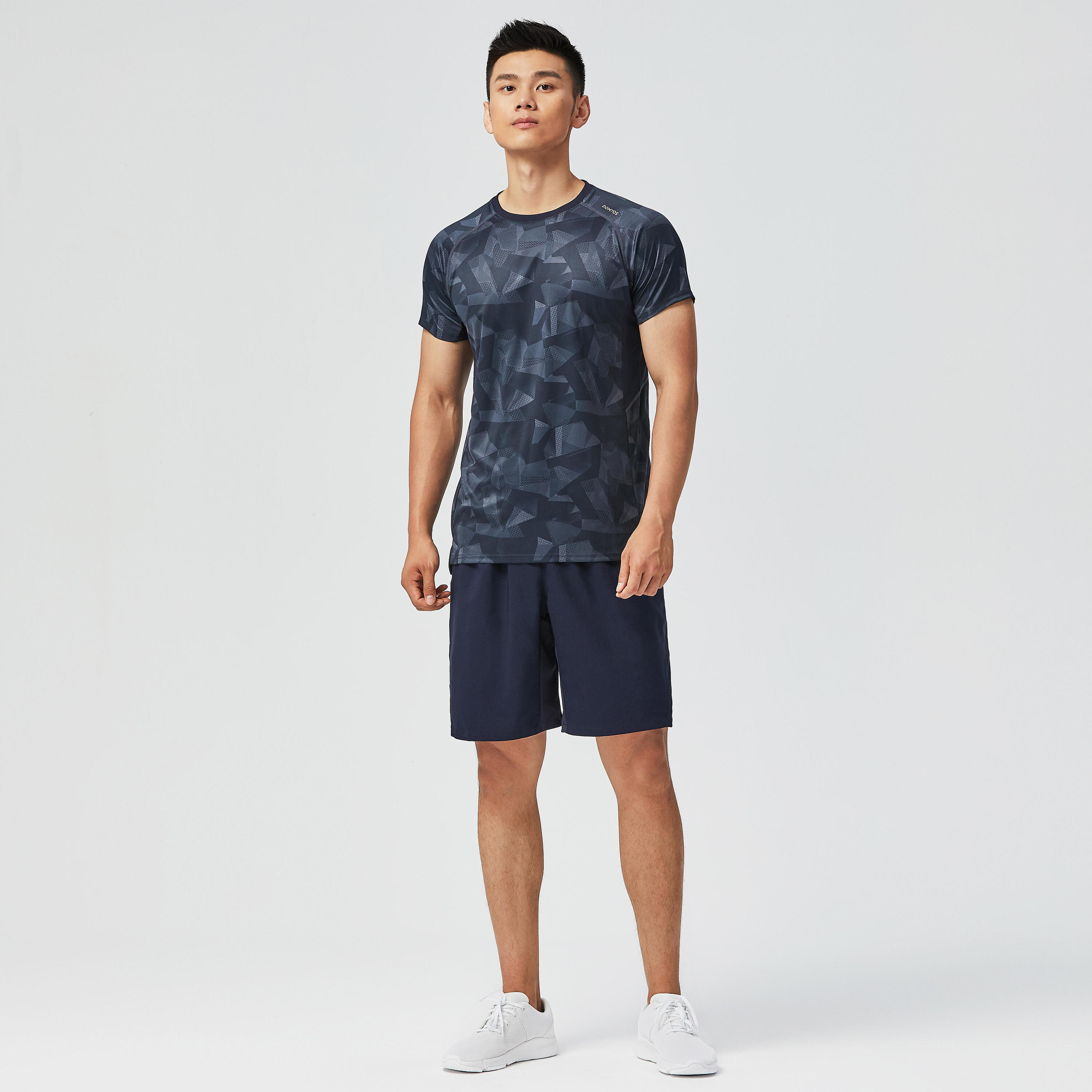 Pantalón corto short con bolsillo Hombre Domyos FST 120 azul 3/7