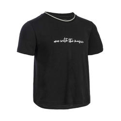 Soepel T-shirt voor moderne dans meisjes zwart