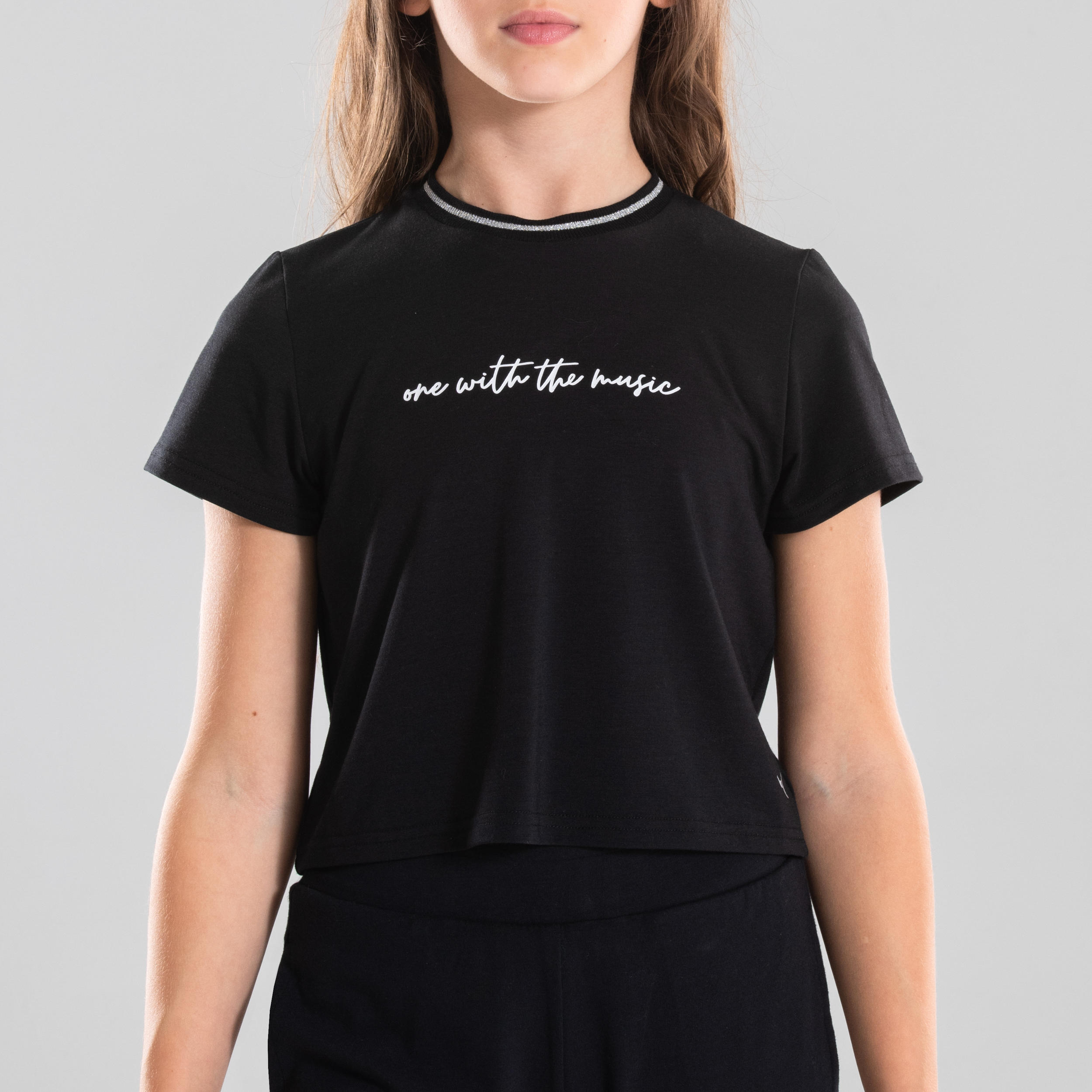 Girls' Draping Modern Dance T-Shirt - Black 6/11