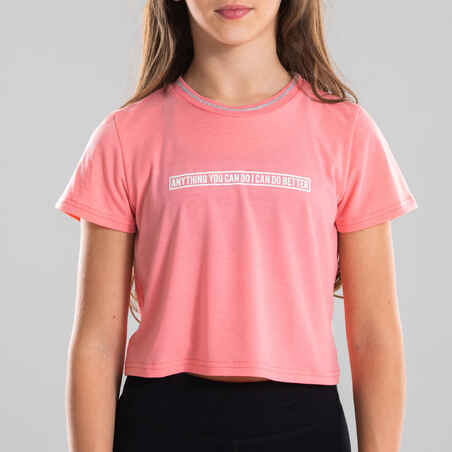 T-Shirt Modern Dance fließend Mädchen hellrosa