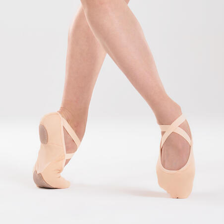 Stretch Canvas Split Sole Demi Pointe Ballet Shoes