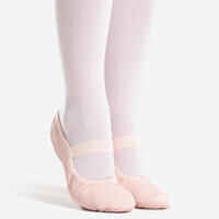 Beginner Ballet Full Sole Leather Demi-Pointe Shoes - Pink