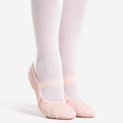 Sepatu Balet Demi-Pointe Pemula Full Sole Kulit - Pink