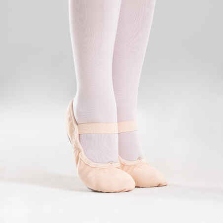 Ballet Full Sole Demi-Pointe Canvas Shoes Sizes 8C to 7 - Salmon