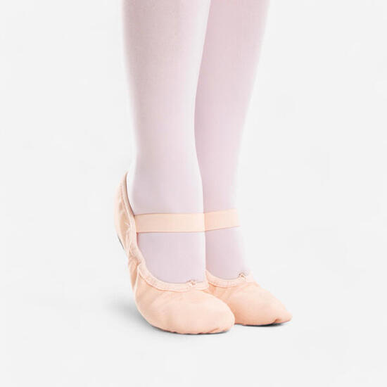 Demi-pointes danse classique toile semelles entières saumon tailles 25-40