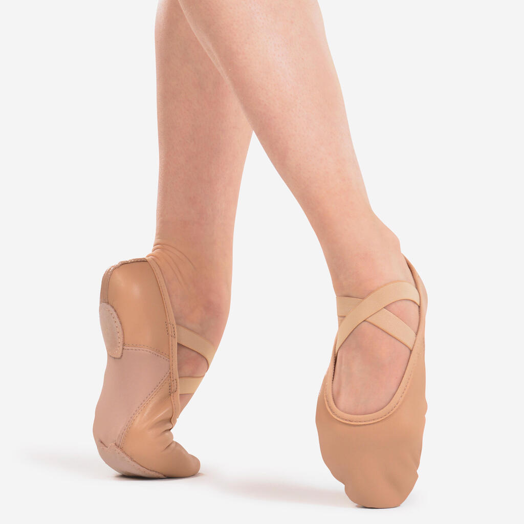 Ballettschuhe geteilte Sohle Leder weich Gr. 41–42 beige