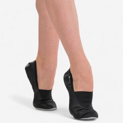 Chaussons de danse modern'jazz cuir souple T30-40 - noir