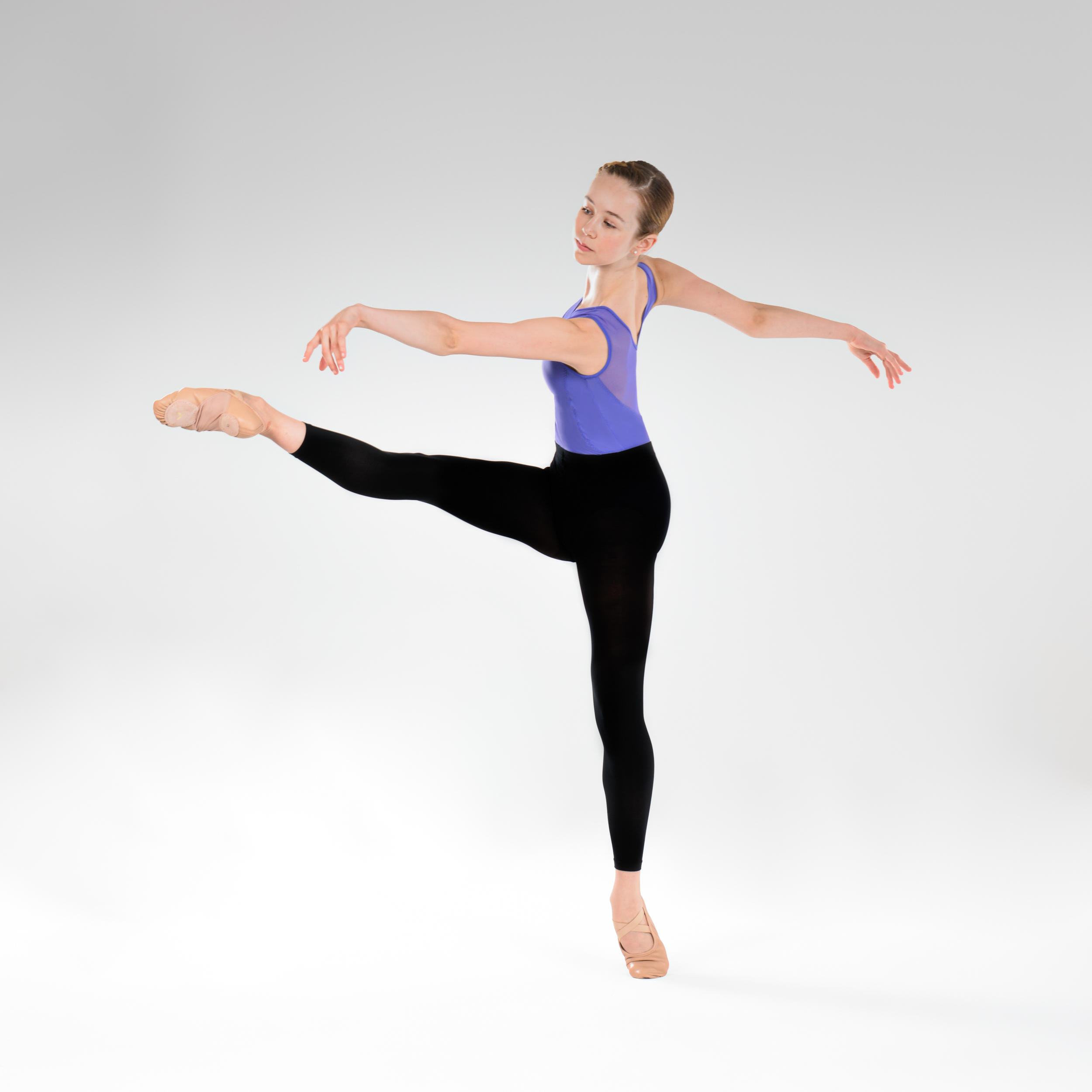 Justaucorps danse classique bleu bi-matière fille 9/9