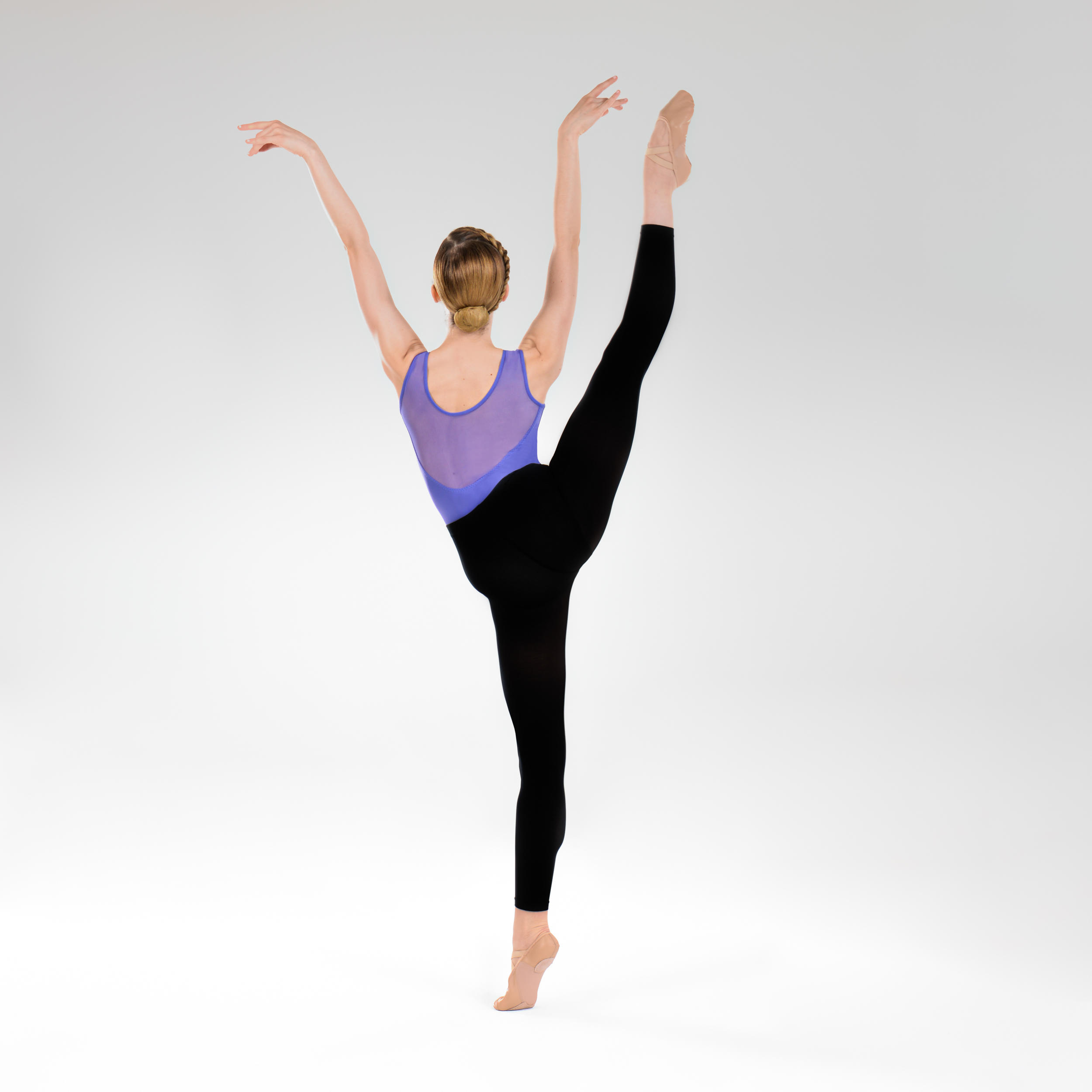 Justaucorps danse classique bleu bi-matière fille 6/9