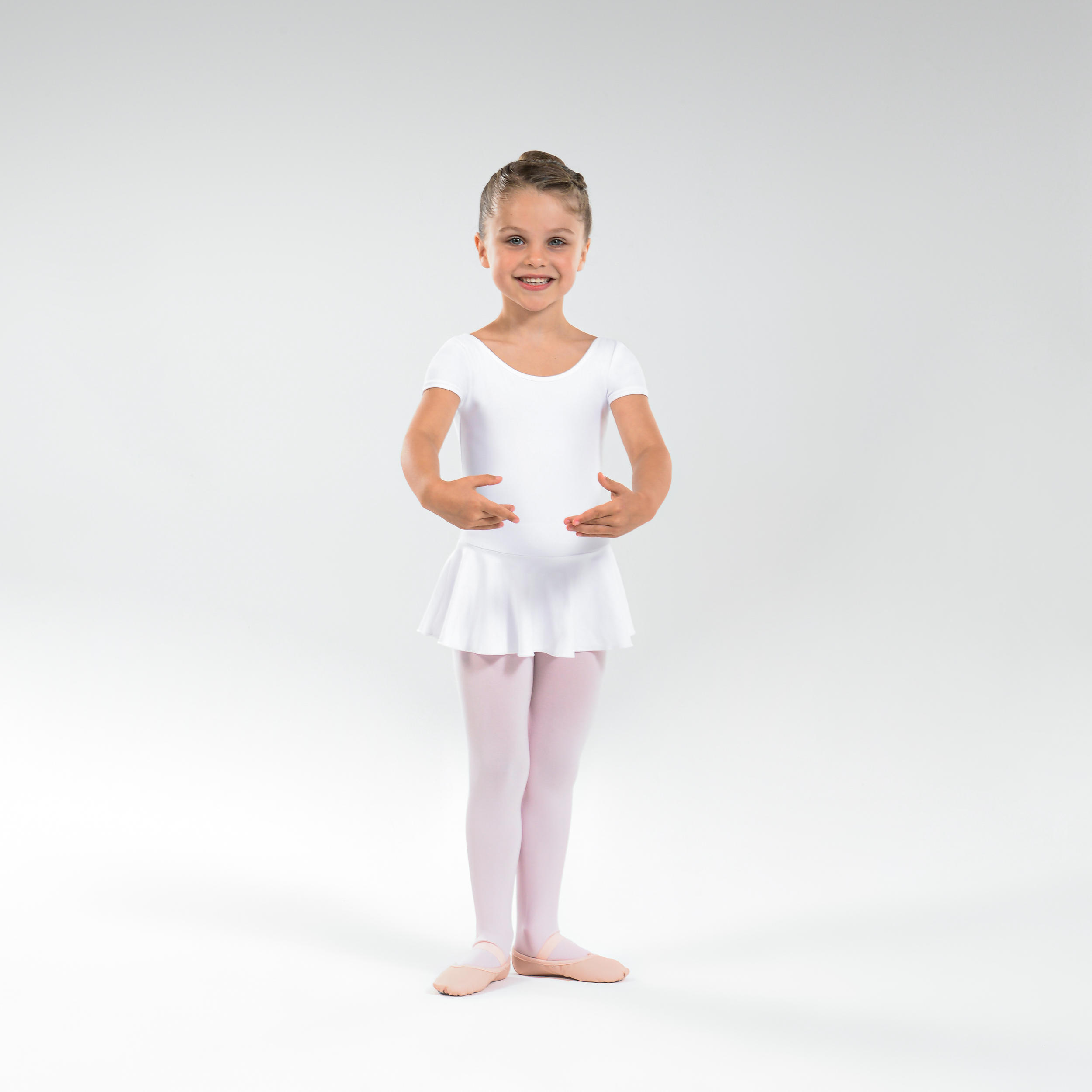 STAREVER Girls' Skirted Ballet Leotard - White