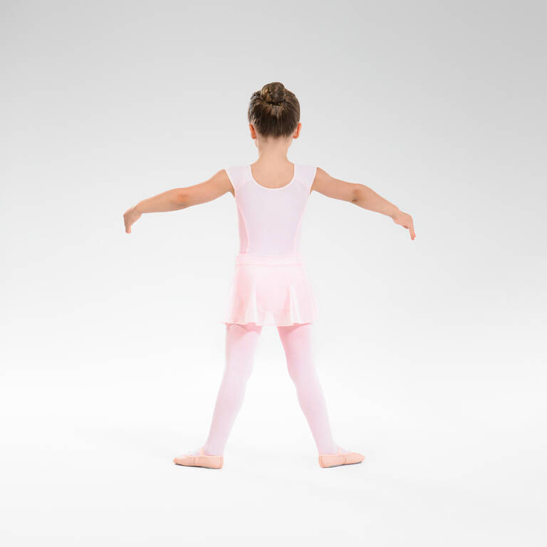 Girls' Short-Sleeved Ballet Leotard - Light Pink