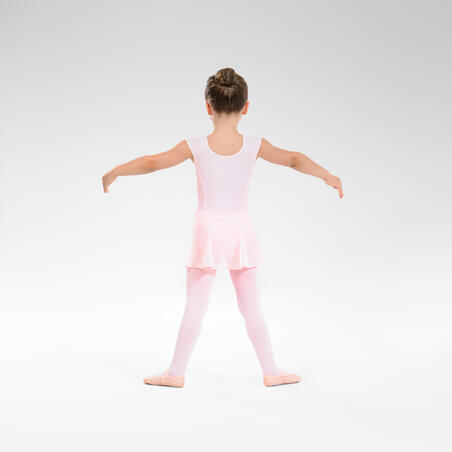 Justaucorps danse classique rose pale manches courtes fille