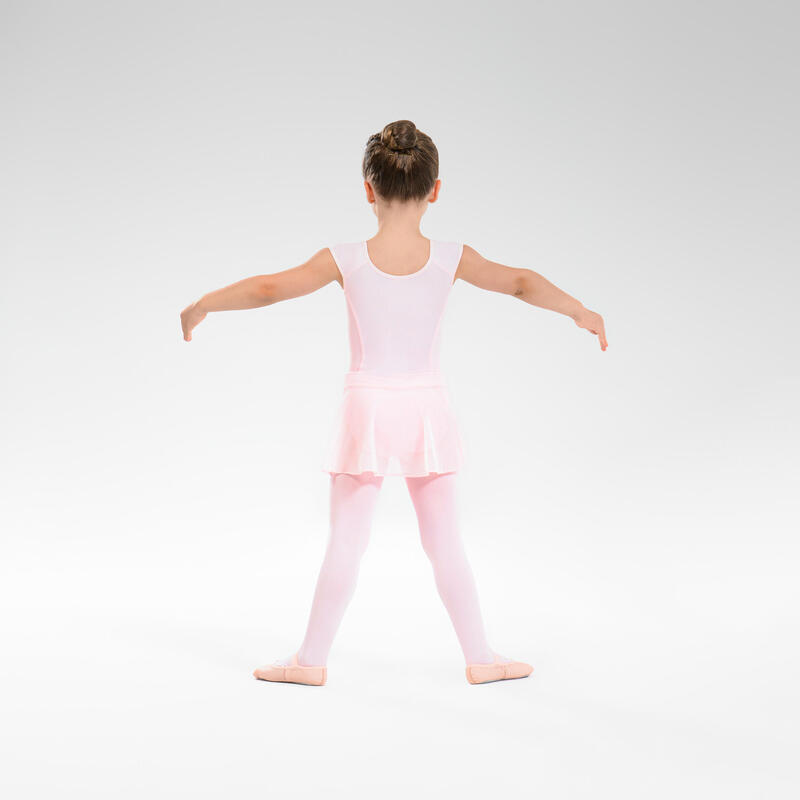 Body danza classica bambina maniche corte 500 rosa