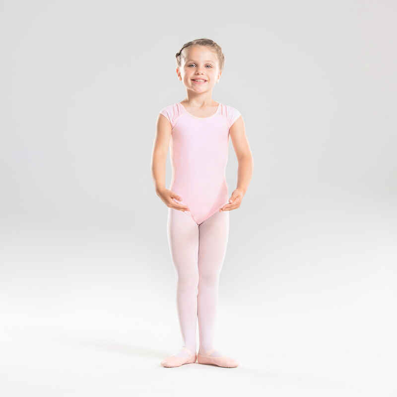 Girls' Short-Sleeved Ballet Leotard - Pink