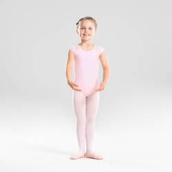 Girls' Short-Sleeved Ballet Leotard - Light Pink