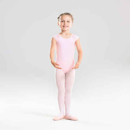 Justaucorps danse classique rose pale manches courtes fille