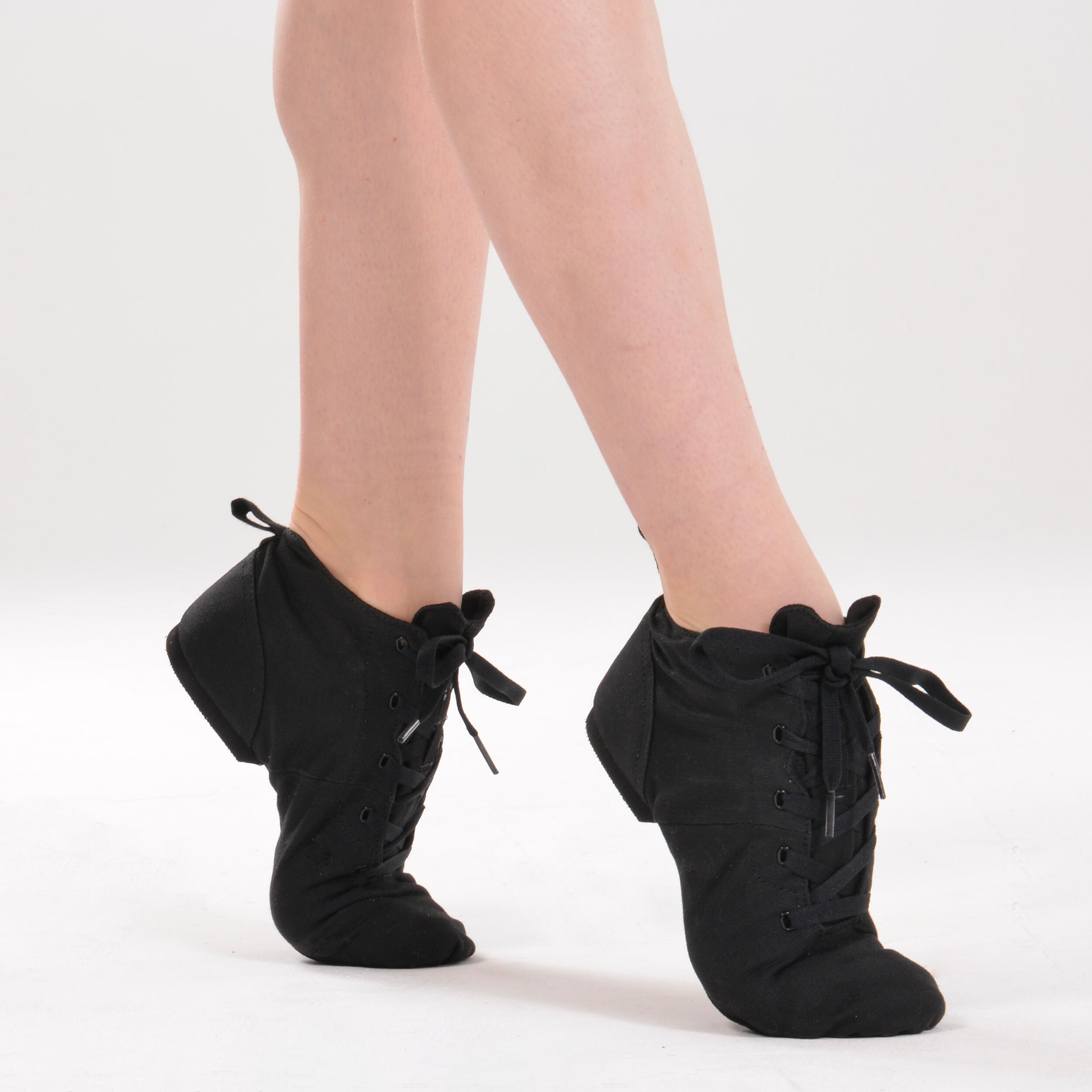 black canvas ankle boots