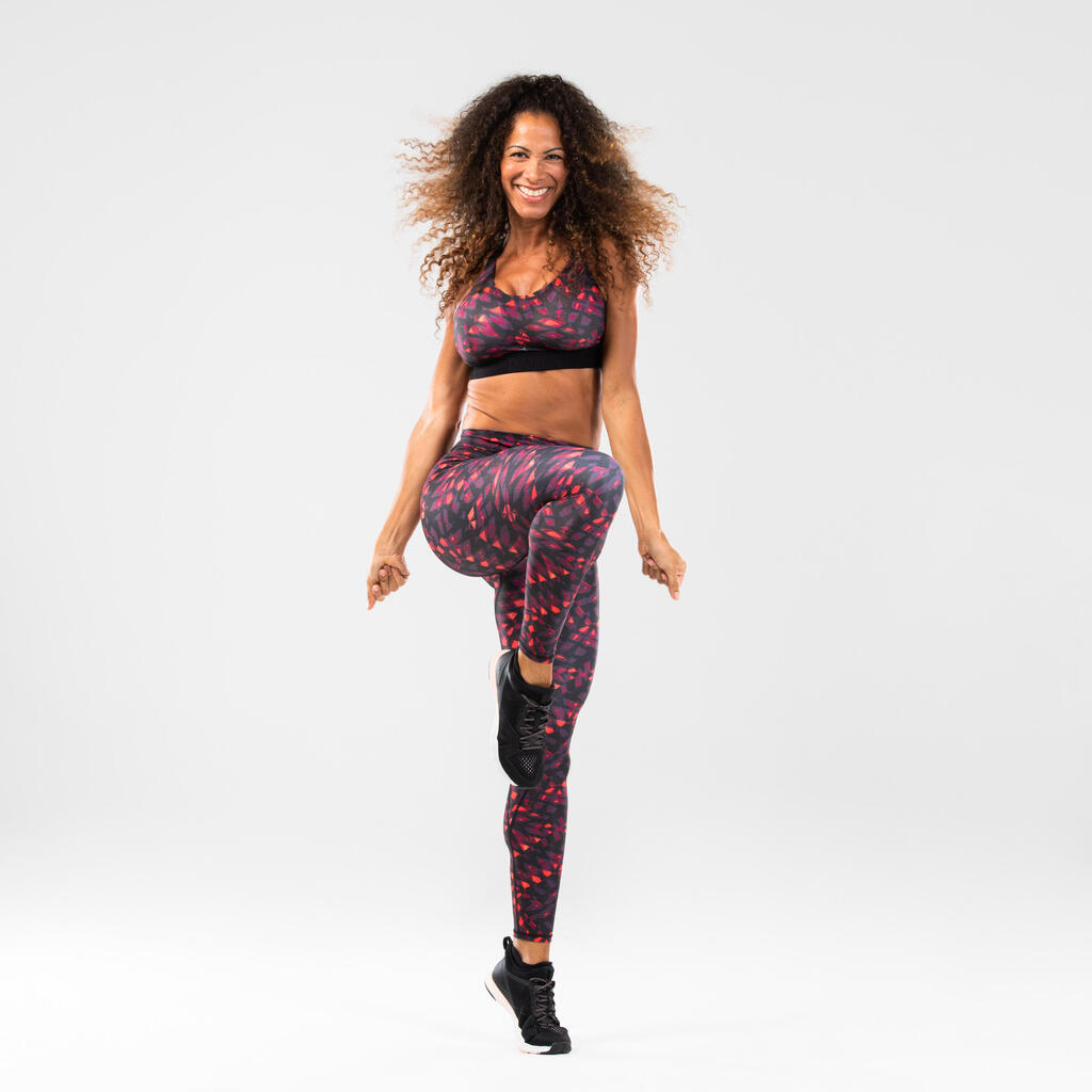 Women's fitness dance sports bra - red print