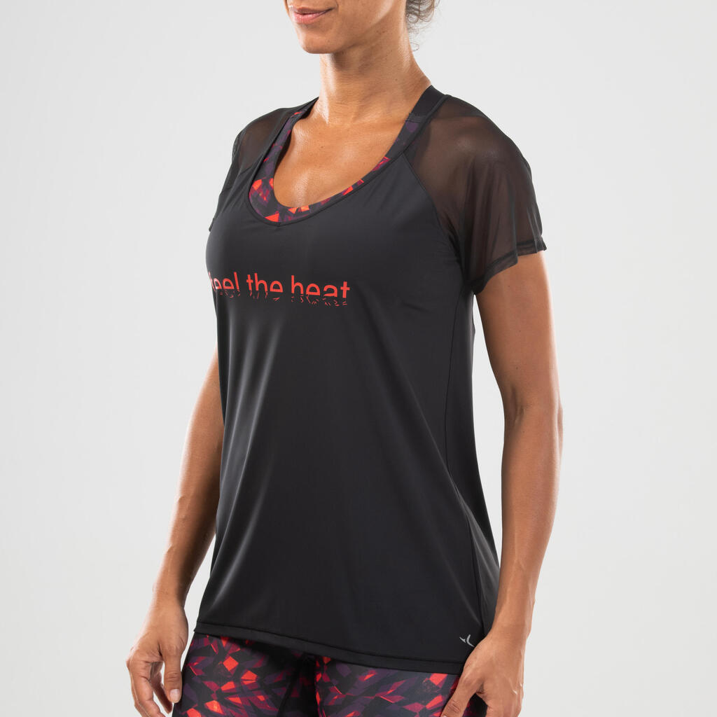 Women's Fitness Dance T-Shirt - Black