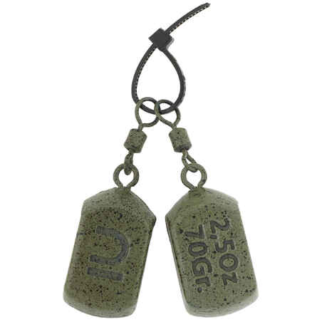 Carp Fishing Square Weights 70g (x2)