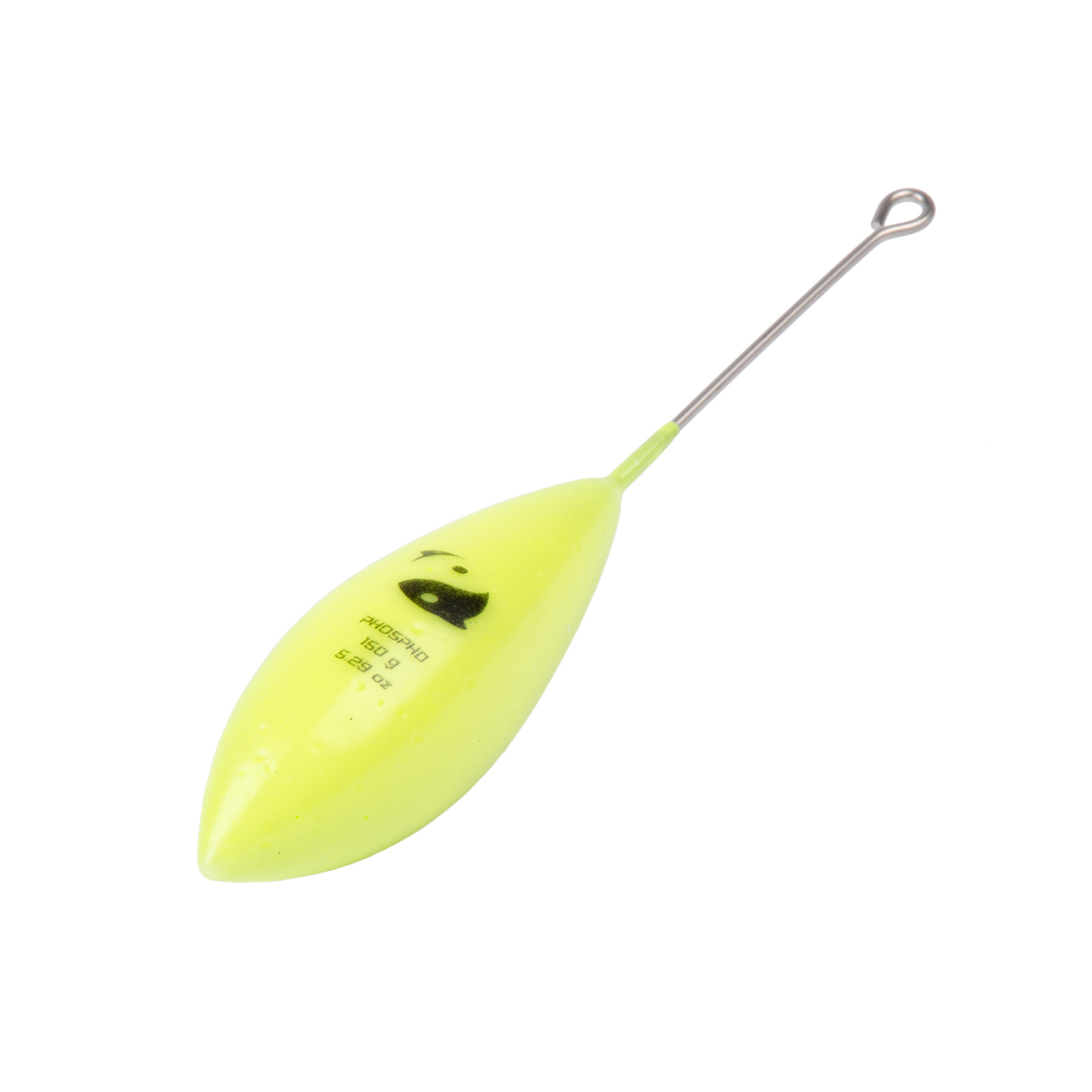 Fishing Surfcasting Bomb Sinker with Long Tail x2 - Phosphorescent Yellow 8/10