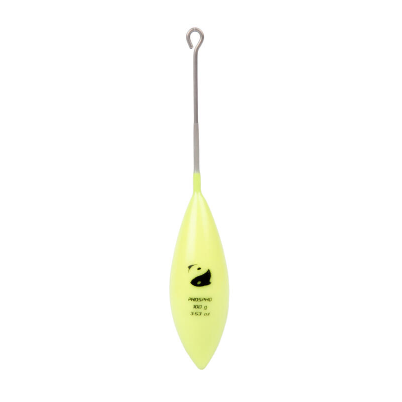 Plomb de pêche en surfcasting bombé tige jaune phosphorescent x2