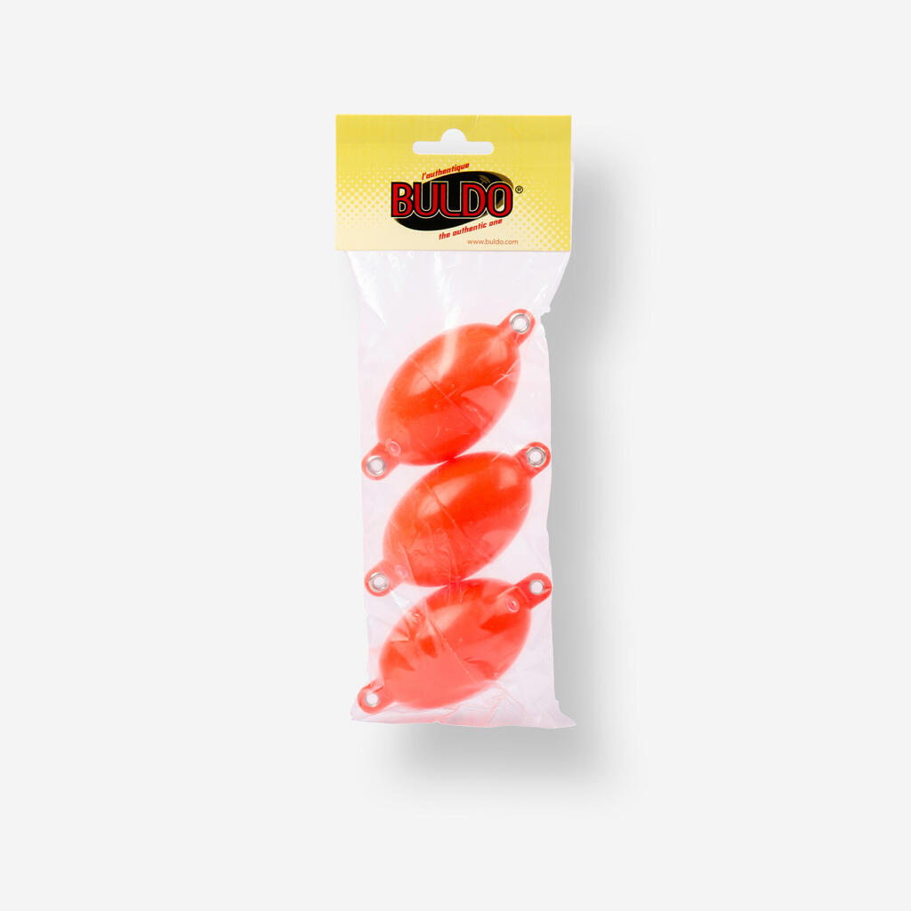 Burbuļa tipa pludiņš makšķerēšanai jūrā “Oval Buldo” nr. 5, sarkans, x3