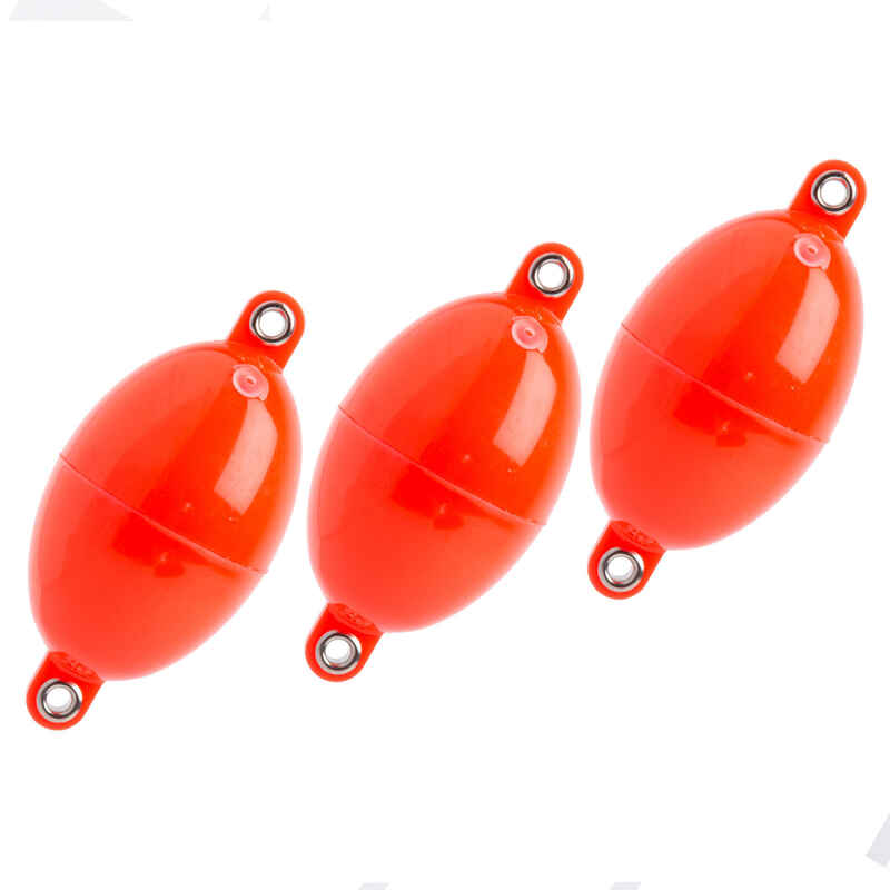 Oval Buldo N°5 red x3 sea fishing bubble float - Decathlon