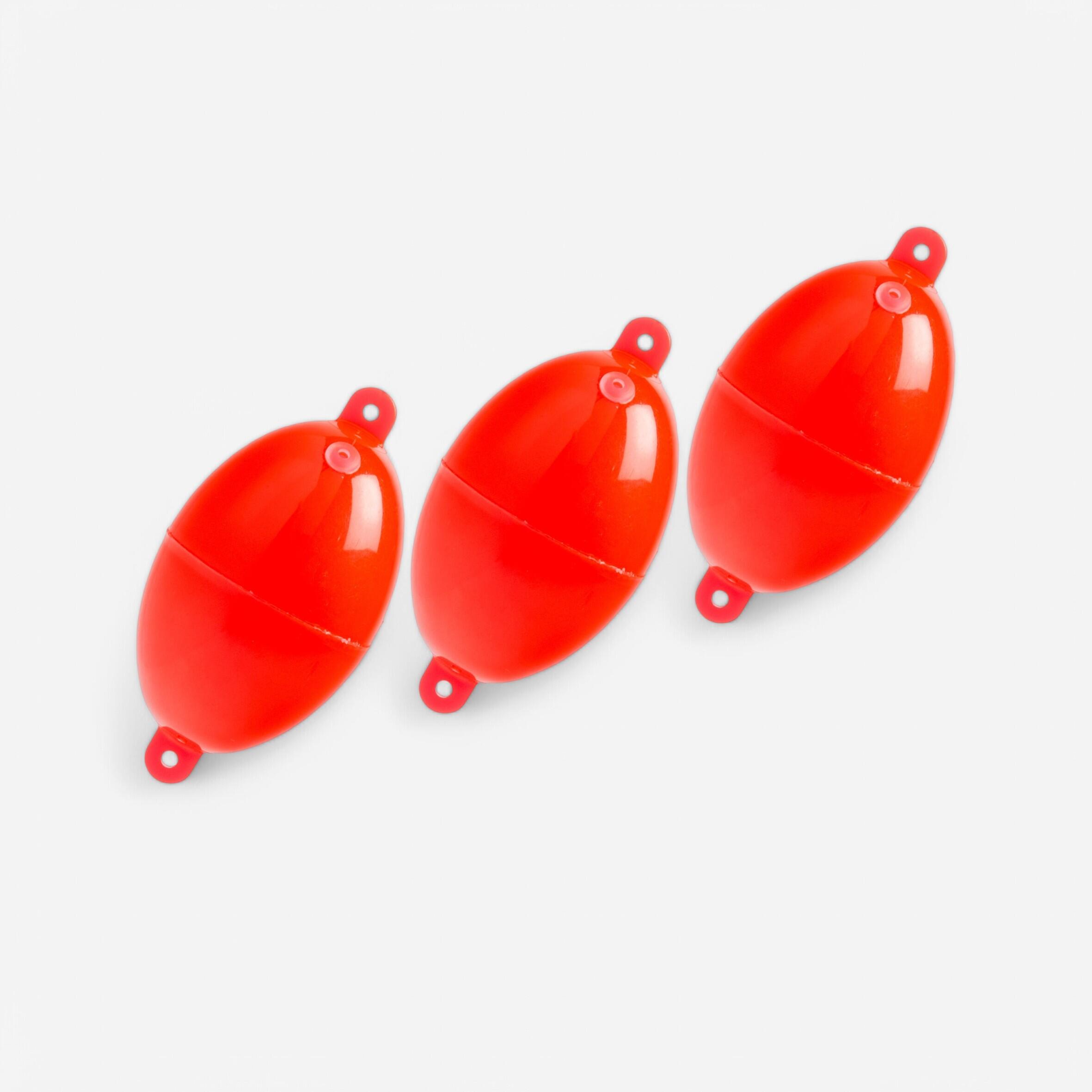 Buldo - Buldo Ovale N°4 Rouge X3 Pêche En Mer - Bulle D'eau - Peche - - 40g - Decathlon