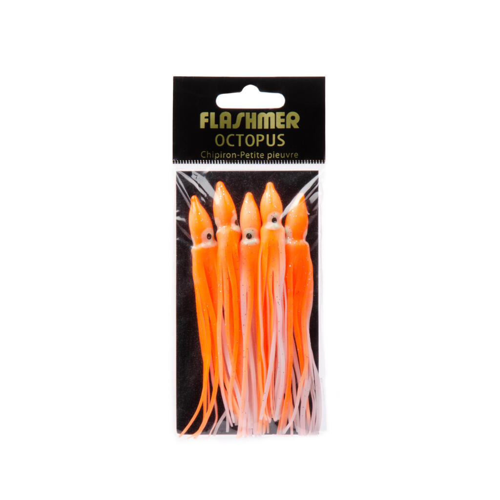 Octopus Lure 11cm x5 Sea Fishing - Orange