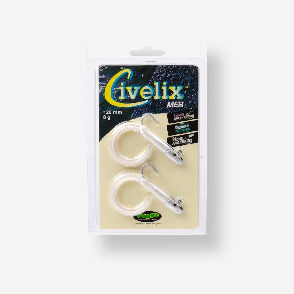 Minkštas masalas „Civelix 12 cm 8 g“, baltas, 2 vnt.