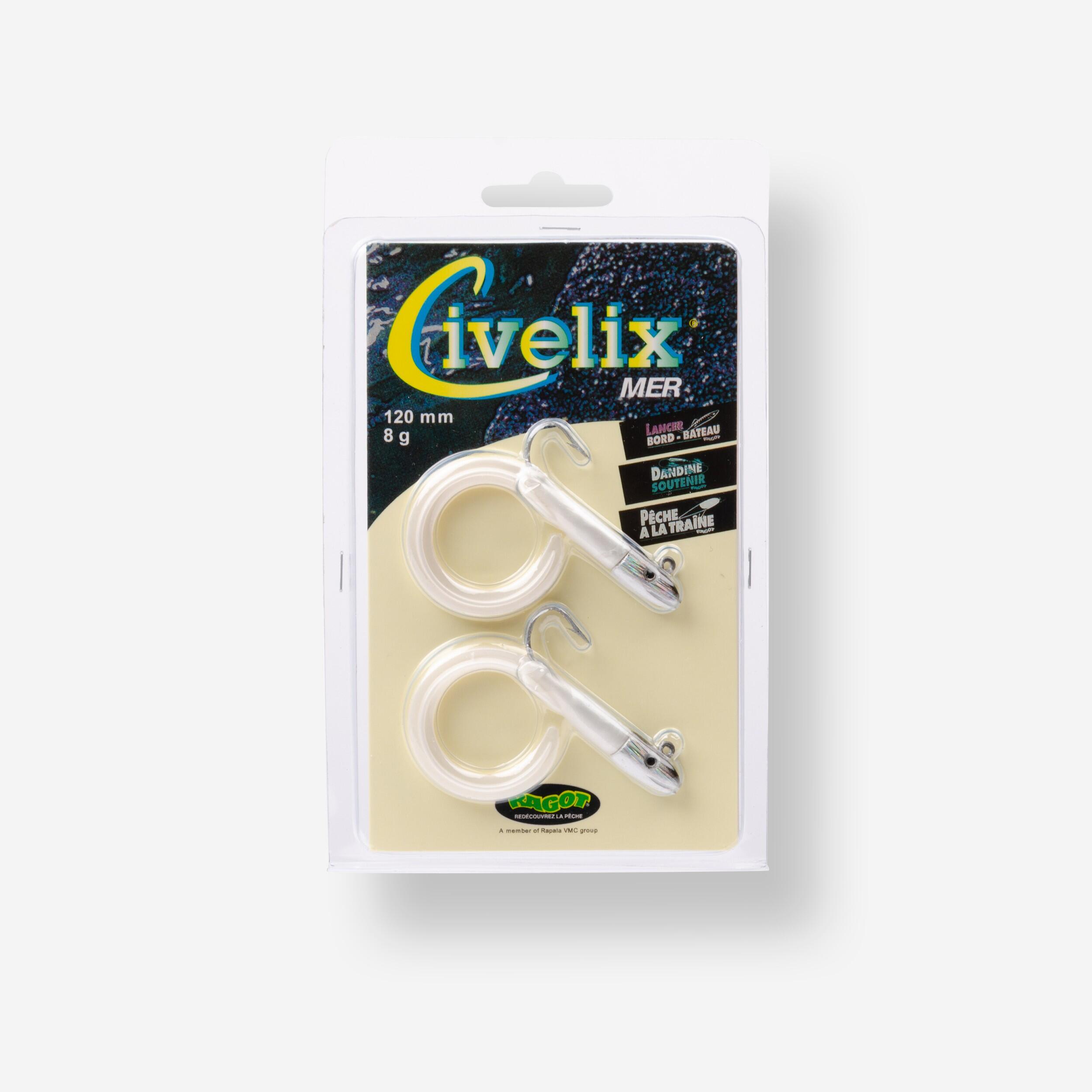 RAGOT Umelá nástraha na morský rybolov Civelix 12 cm 8 g biela 2 ks · záber 4