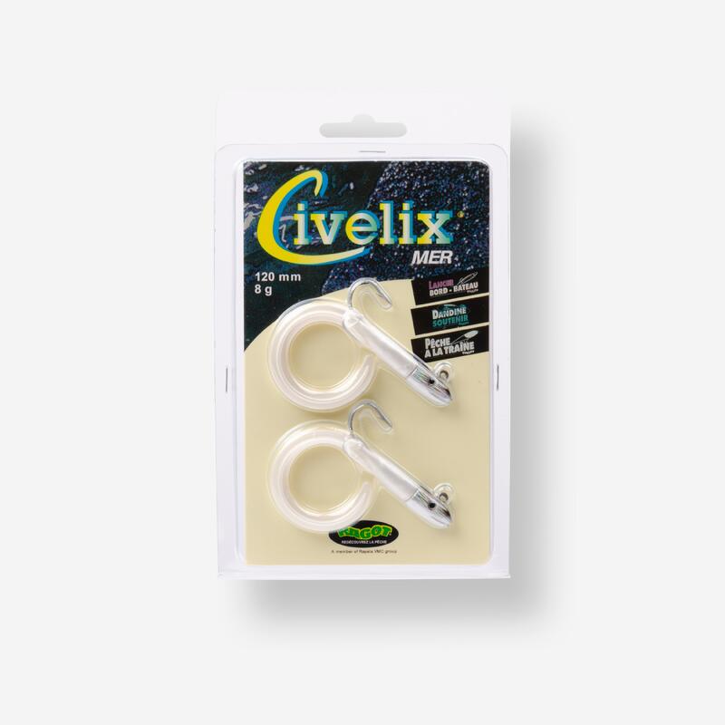 Amostra para Pesca no Mar Civelix 12cm 8 g Branco x2