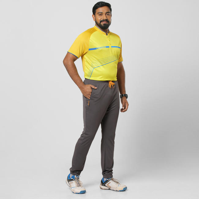 NEW MEN'S SLIM FIT CRICKET TRACKPANTS TPR 500, GREY