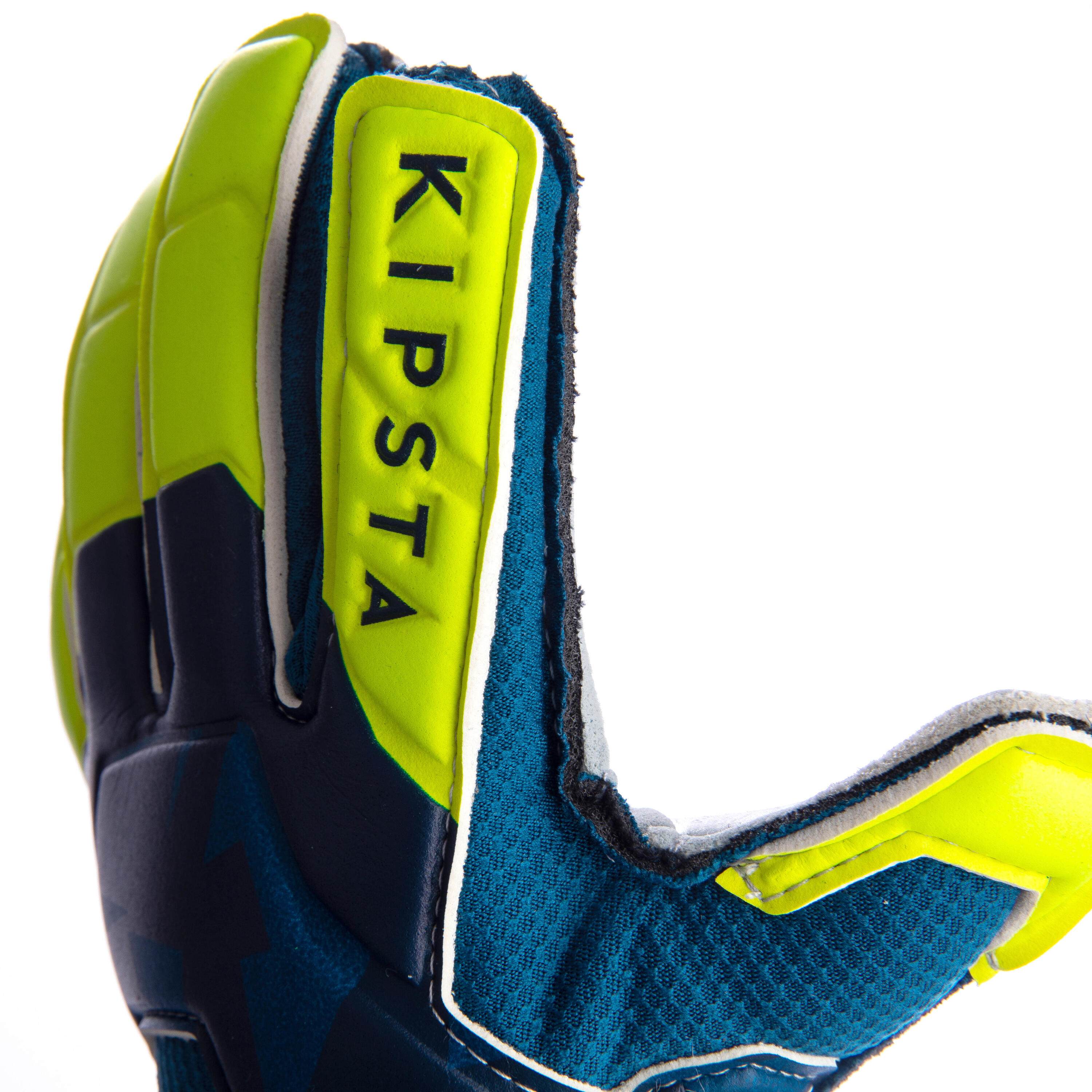 F500 Kids' Football Goalkeeper Gloves - Blue/Yellow 2/7