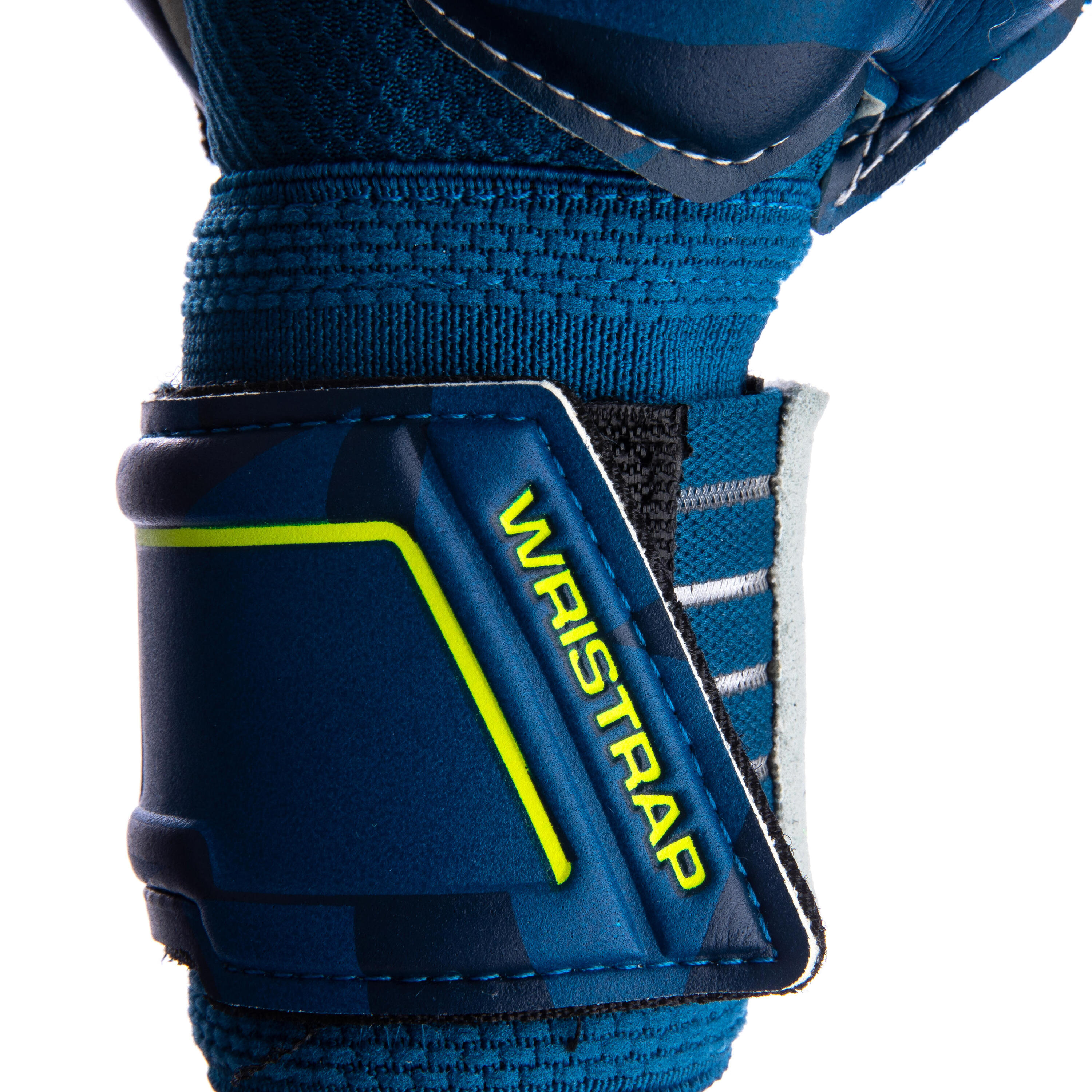 F500 Kids' Football Goalkeeper Gloves - Blue/Yellow 5/7