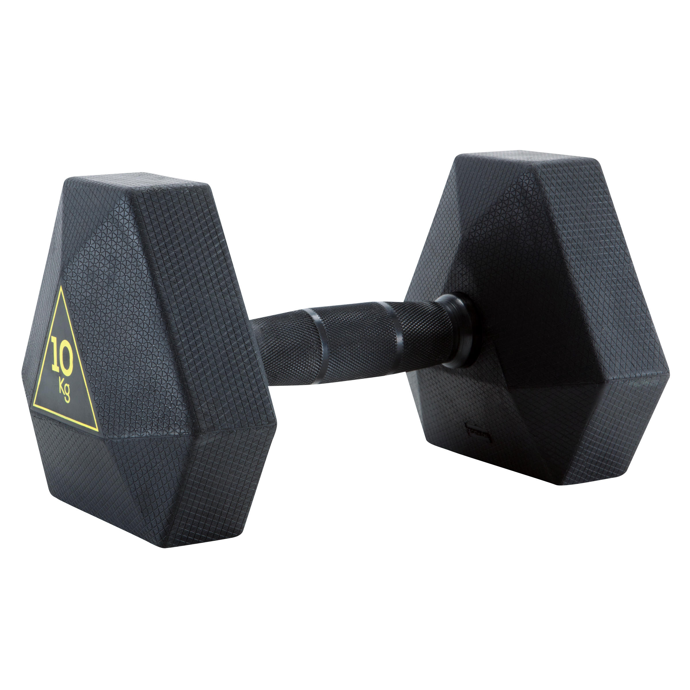 India|Rubber Dumbells 10 Kg Black|Domyos