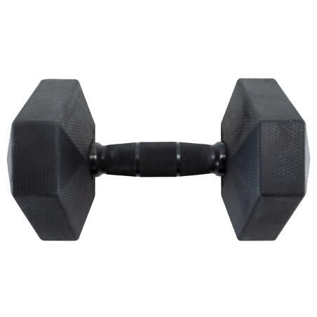 Mancuerna Hexagonal HEX Dumbbell 10 kg. Domyos Musculación Cross Fitness
