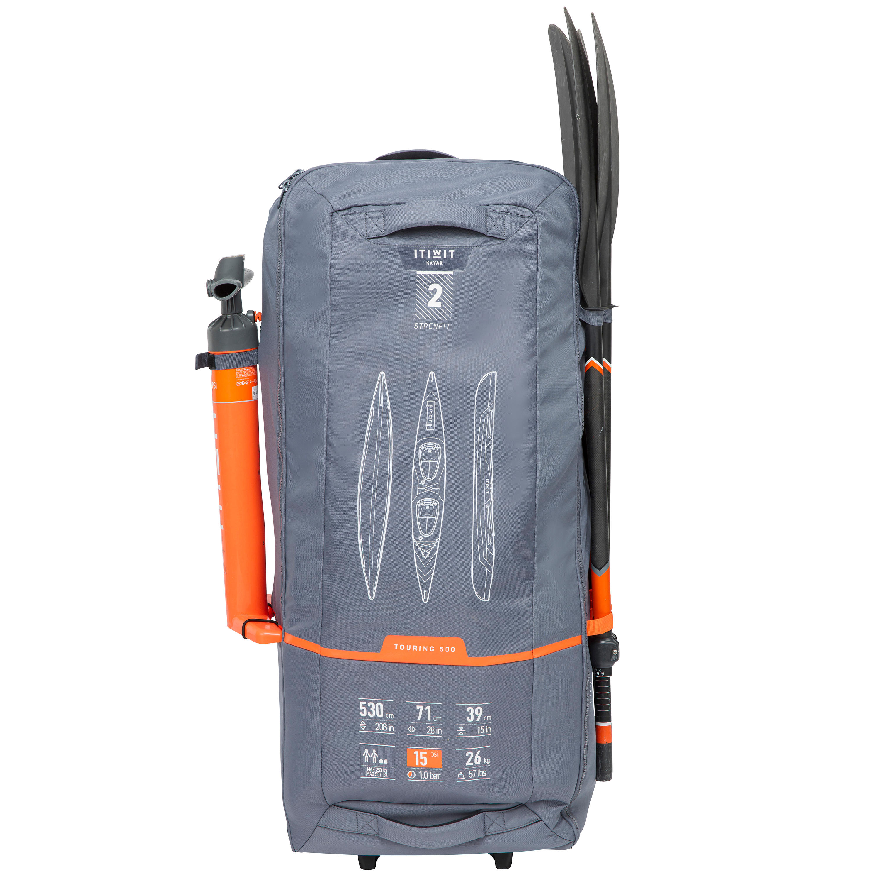 2-PERSON HIGH-PRESSURE DROPSTITCH INFLATABLE KAYAK STRENFIT X500 14/24