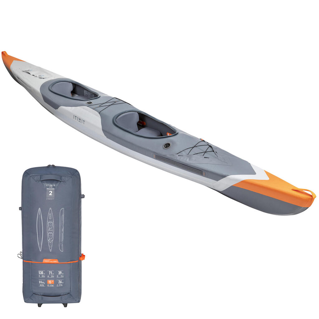 Inflatable high-pressure touring kayak I Strenfit X500 dropstitch 2-person