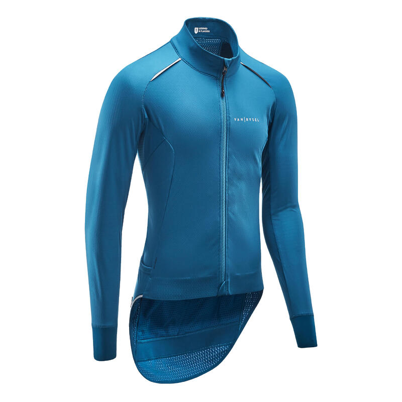Men's Long-Sleeved Road Cycling Winter Jacket Racer - Electric Blue