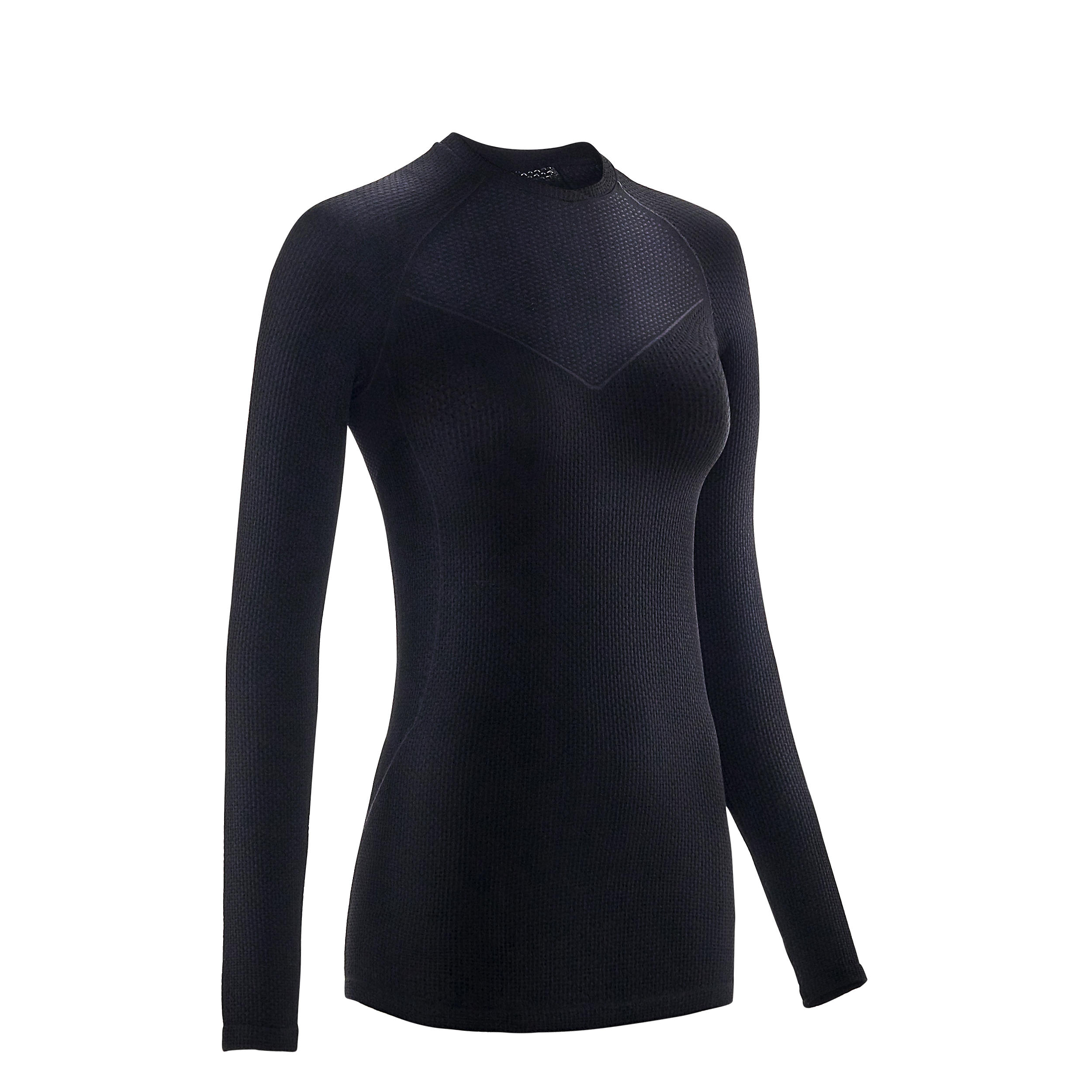 Women's Long-Sleeved Sport Cycling Base Layer - Black 1/8