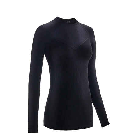 Women's Long-Sleeved Sport Cycling Base Layer - Black