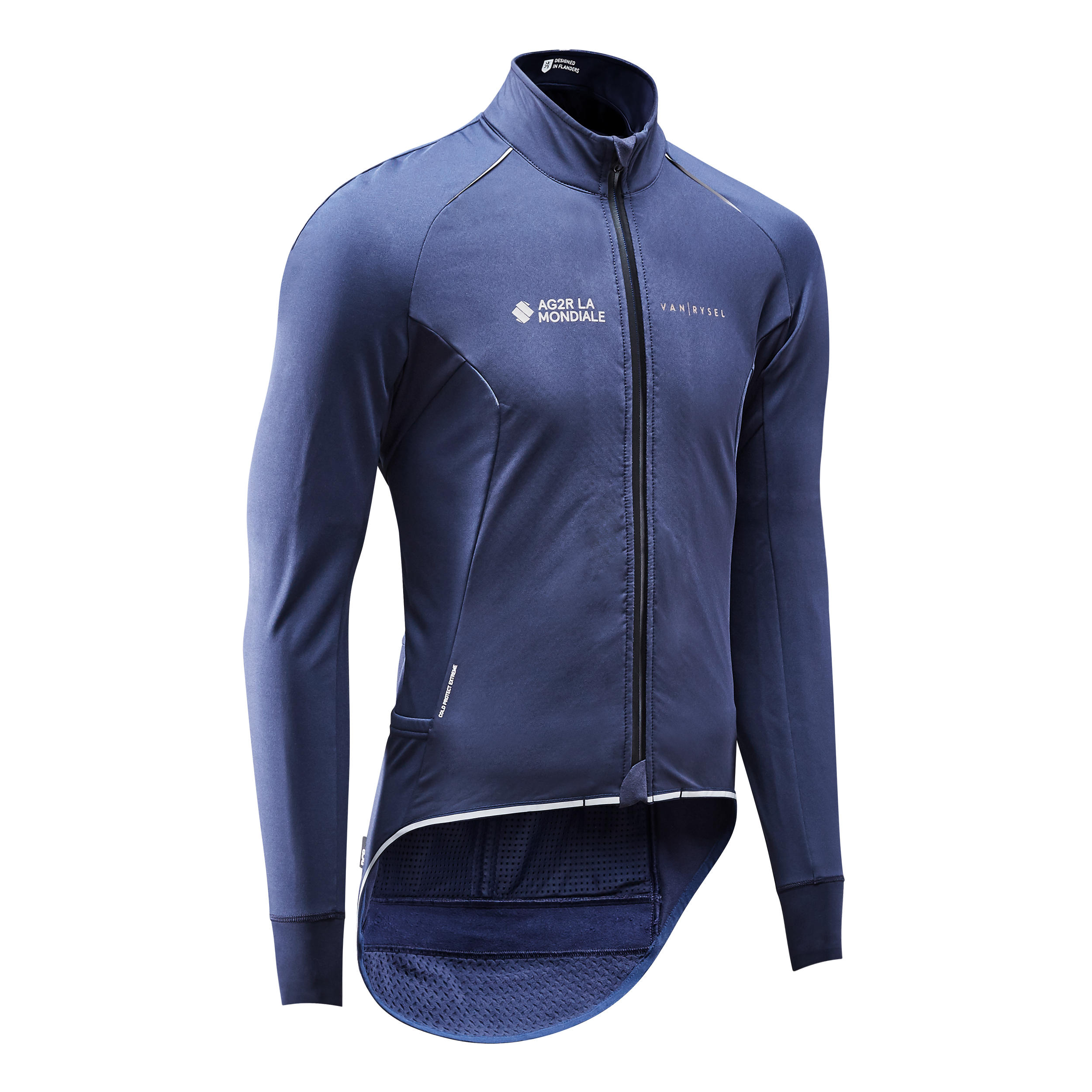 VAN RYSEL Men's Long-Sleeved Road Cycling Winter Jacket Racer Extreme - Navy Blue
