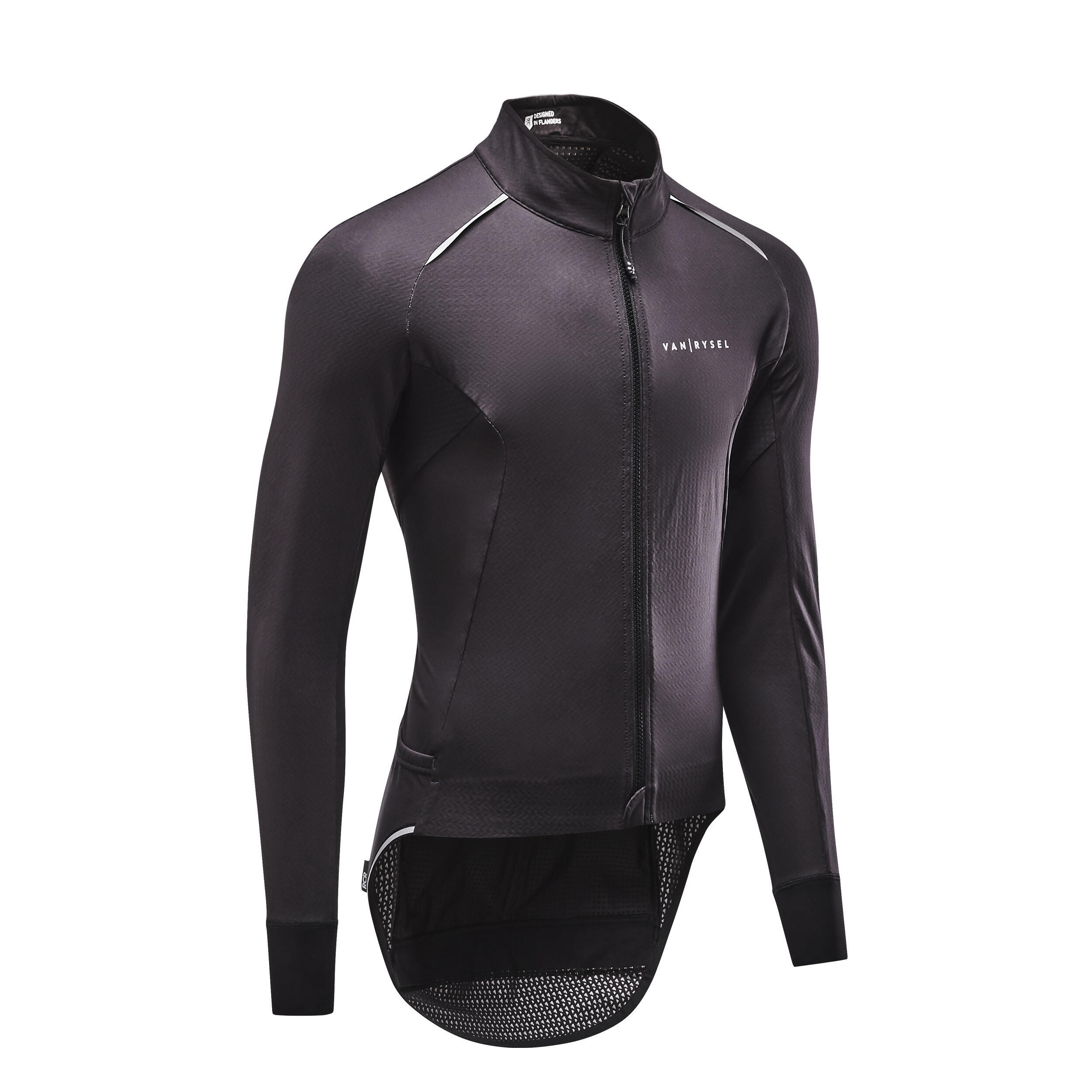 Men's Long-Sleeved Road Cycling Winter Jacket Racer - Black 1/9